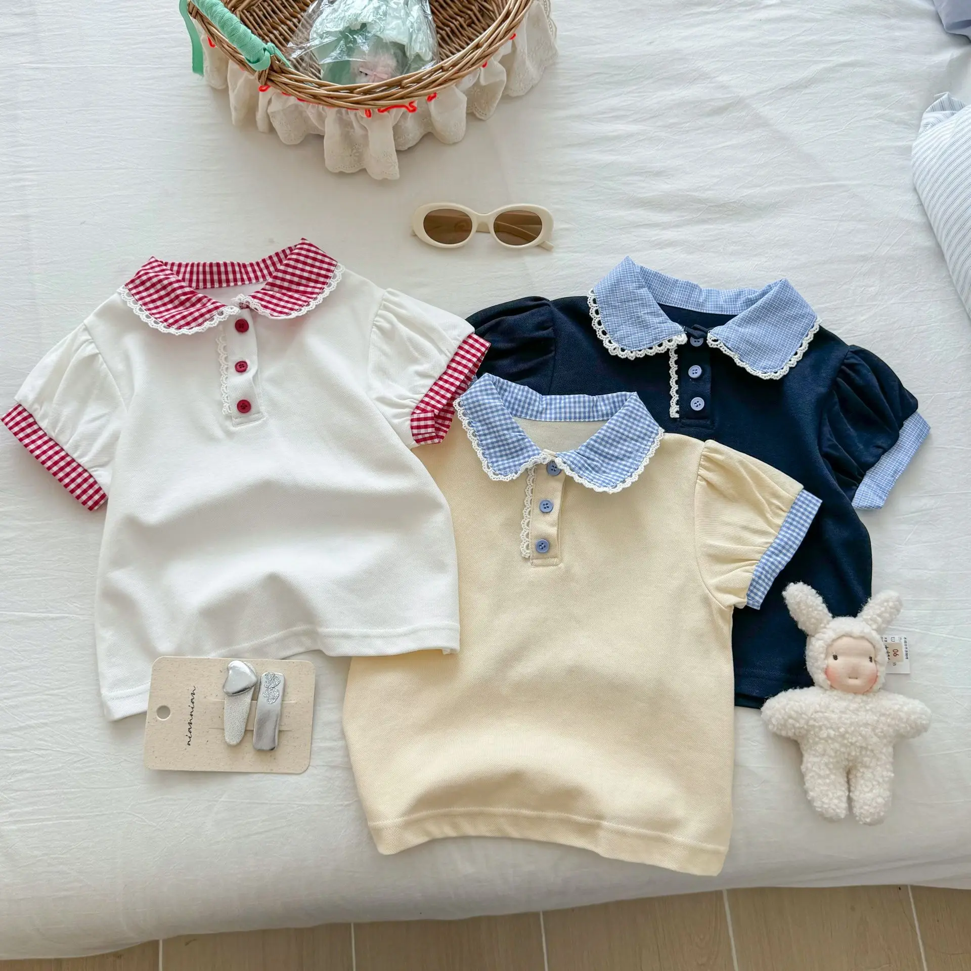 

Футболки для девочек, лето 2023 г., новые детские хлопковые рубашки поло, топы для маленьких девочек, одежда, верхняя одежда, детская повседневная одежда, От 7 лет