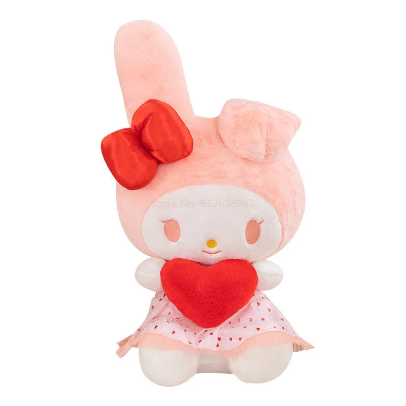 Sanrioed Hello Kitty Anime Bonecas de Pelúcia para Crianças, Kuromi Cinnamoroll, Kawaii Quarto Ornamentos, Travesseiro para Menina, Aniversário e Presente De Namorados