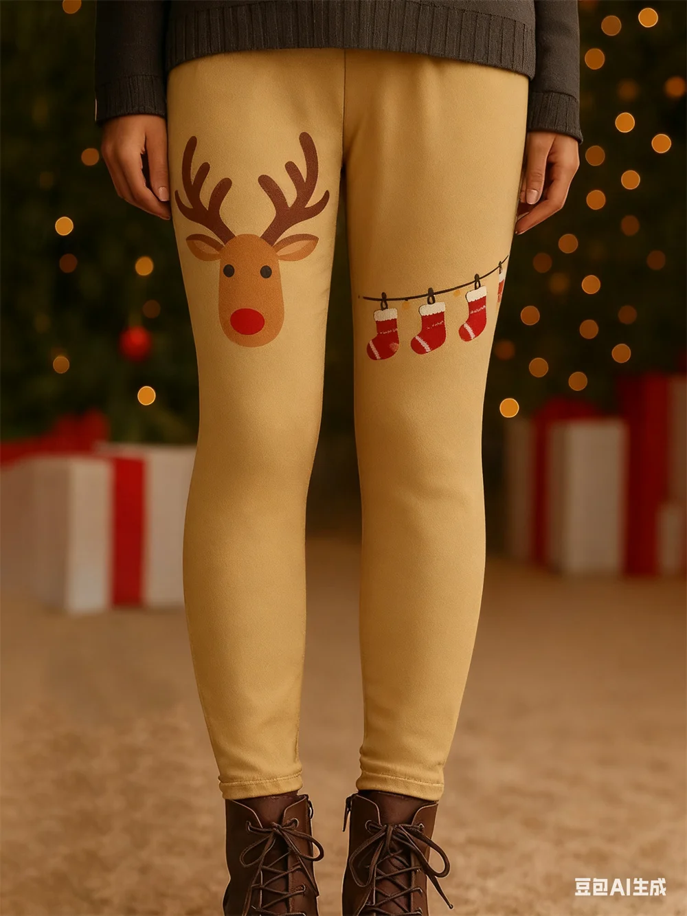 Pantalones de mujer Atmósfera navideña Moda Pantalones de Navidad Pantalones de yoga elásticos Cintura elástica Otoño Invierno ropa y2k para mujer