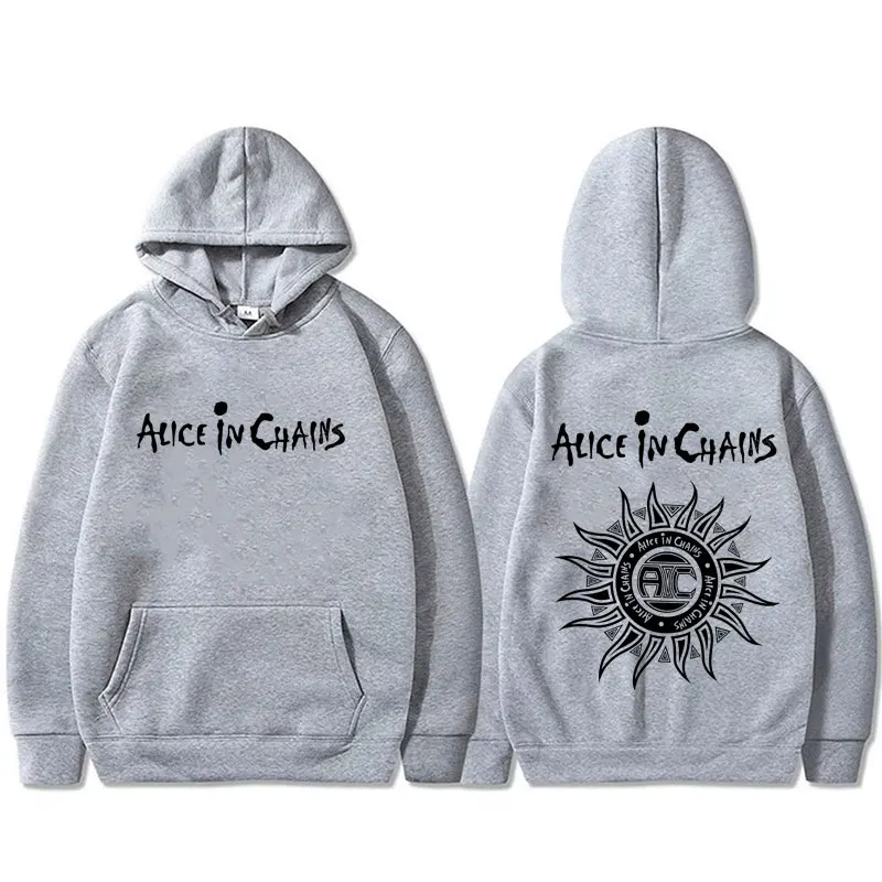 Rock Band Alice in Chains Double Sided Print Hoodie Men Women Gothic Punk Streetwear Male Fashion Vintage Oversized Sweatshirt