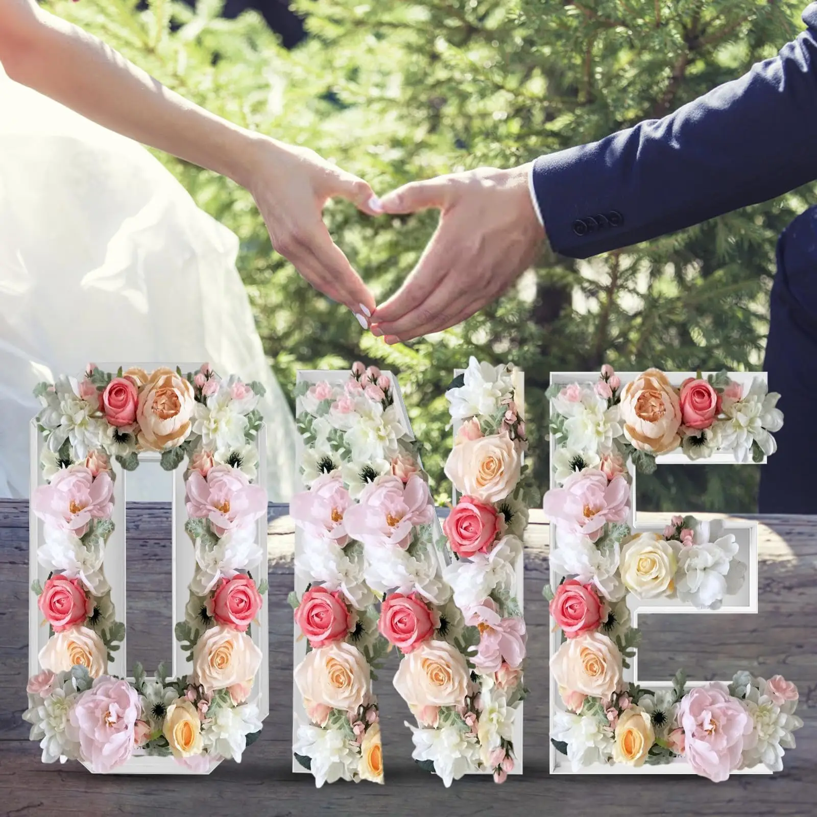 1set 70CM white Giant Letter Frame ONE BABY Birthday Wedding Baby shower Party Decoration DIY Name Balloon Filling Box