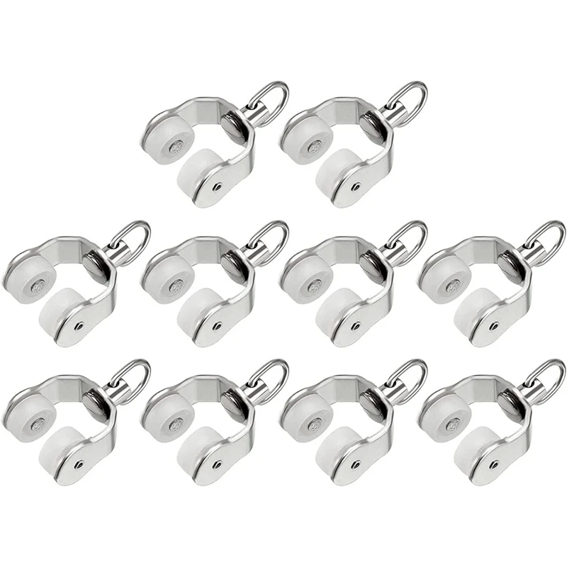 50 Pcs Stainless Steel Curtain Pulley Curtain Orbital Muffle Wheel For Home Window Curtain Tracks