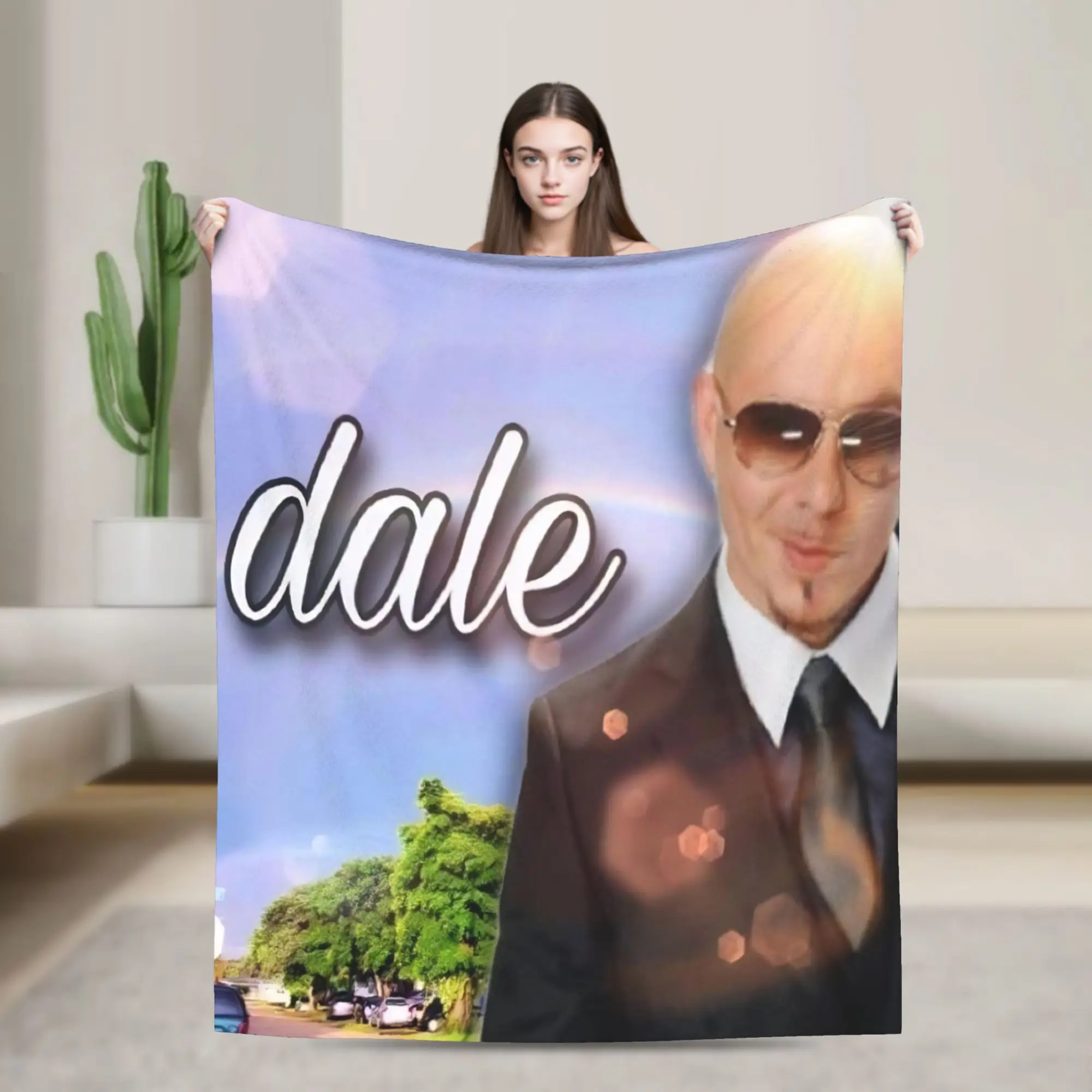 Super Soft Singer Pitbull Tour 2026 Throw Blanket Premium Fleece Flannel Lightweight  Bed Blanket Cozy Fluffy Bedspread