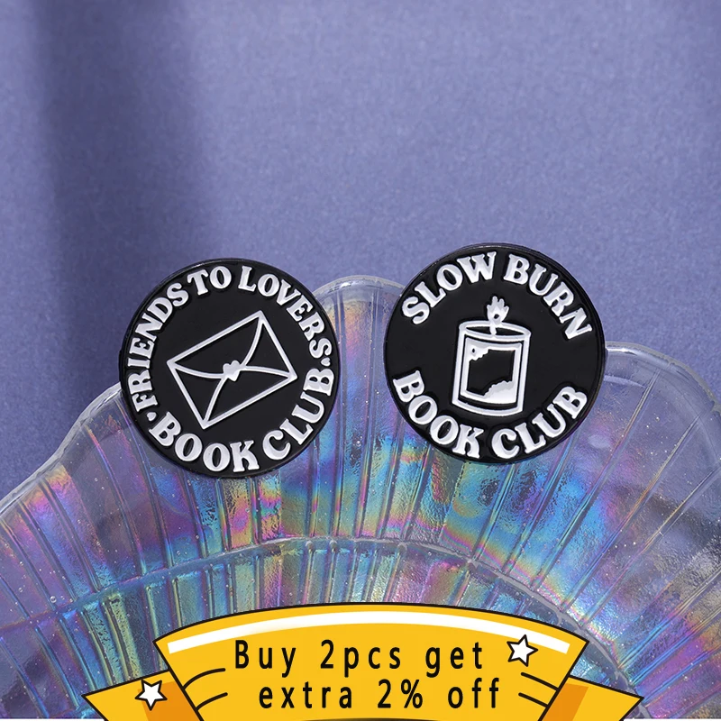 دبابيس نادي كتاب المينا للأصدقاء ، نادي كتاب حرق بطيء ، حقيبة ظهر طية صدر السترة ، شارات ، هدايا مجوهرات #2