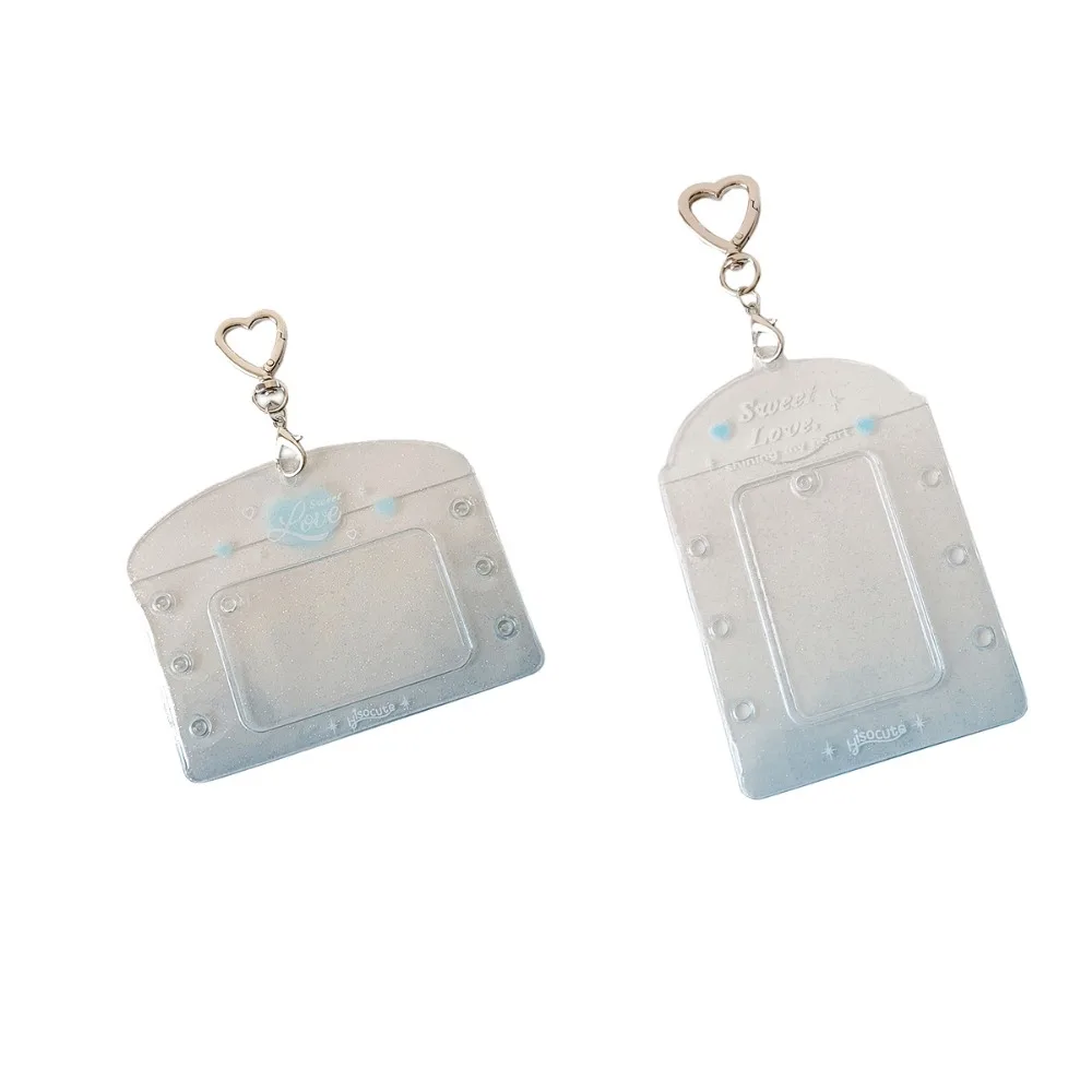 مع سلسلة المفاتيح DIY الشريط Photocard حامل بطاقة PVC غطاء الحب القلب قلادة المعبود بطاقة عرض حامي المعبود صور بطاقة #4