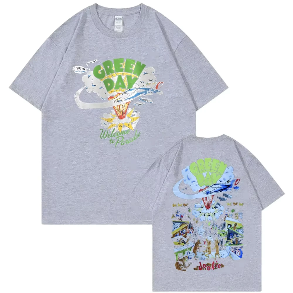 فاسق الفرقة الأخضر يوم Dookie تي شيرت الرجال النساء الكلاسيكية القوطية خمر روك تي شيرت الذكور الهيب هوب المتضخم التي شيرت 90s الشارع الشهير