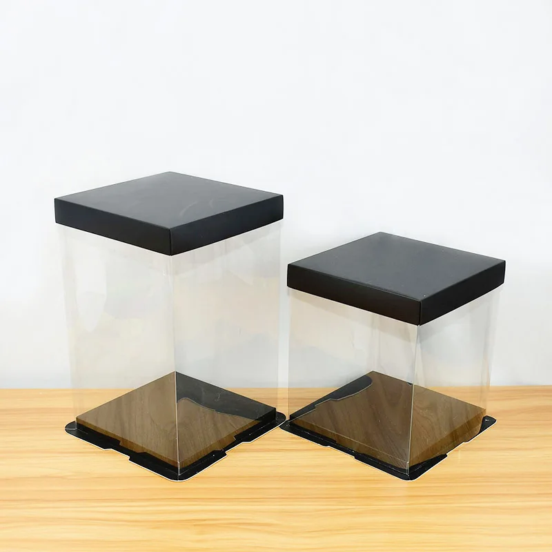 선물 상자 투명 빈 상자 인공 테디 베어 장미 꽃 선물 Packag 상자 웨딩 생일 파티 장식 (리본 없음)