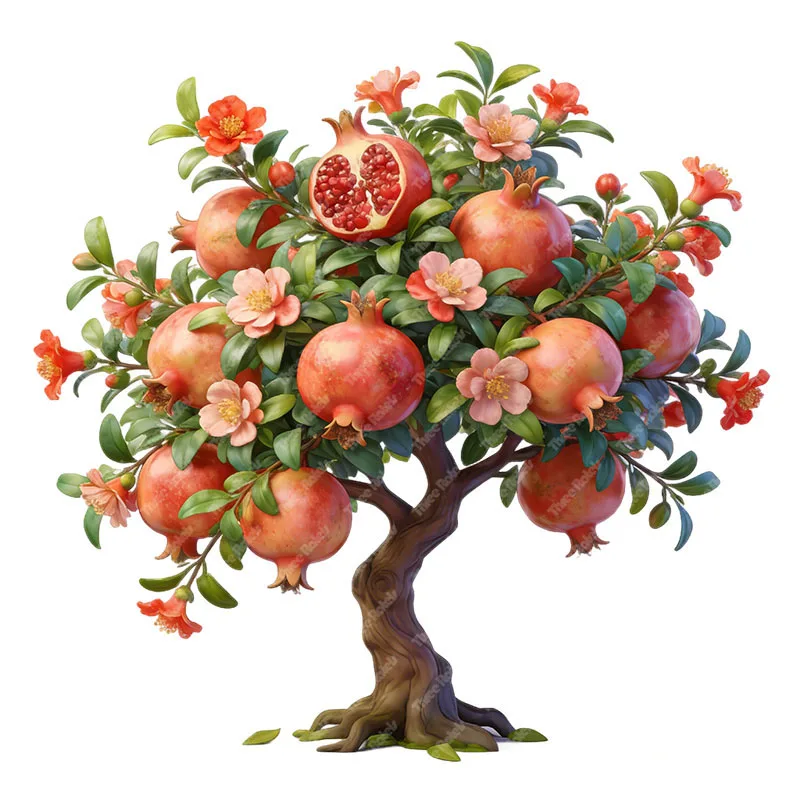 Three Ratels CAA90 Watercolor pomegranate tree wall stickers for home decoration