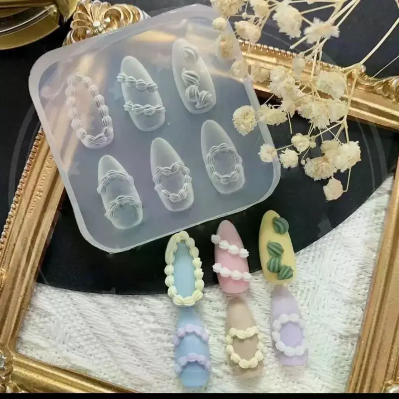 Silicone gâteau crème Art bricolage manucure 3D sculpture bijoux ongles moule conception ongles décorations modèle pour ongles breloques