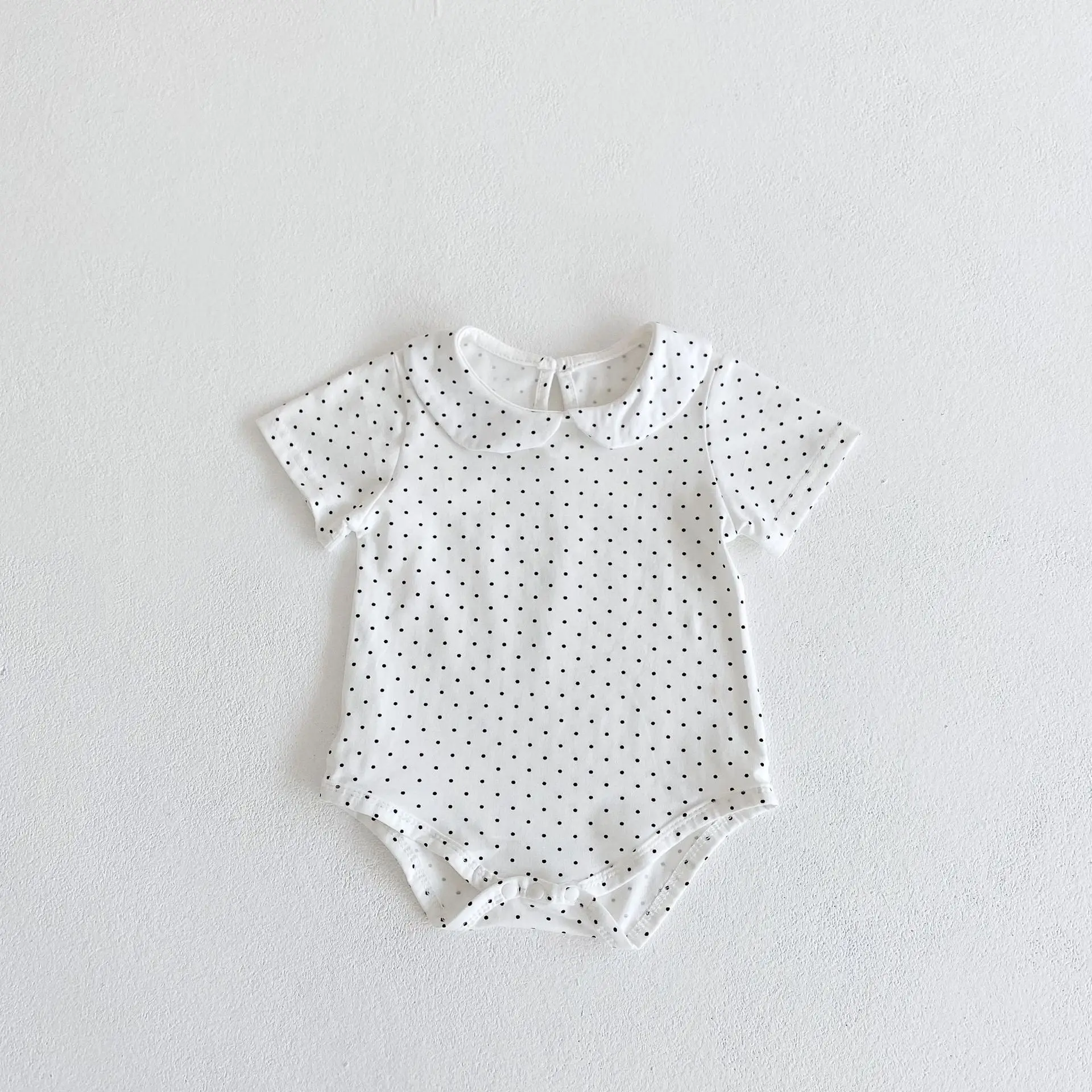 INS 2022 newborn baby clothes girl Summer Infant and Children Baby dot base doll collar romper jumpsuit