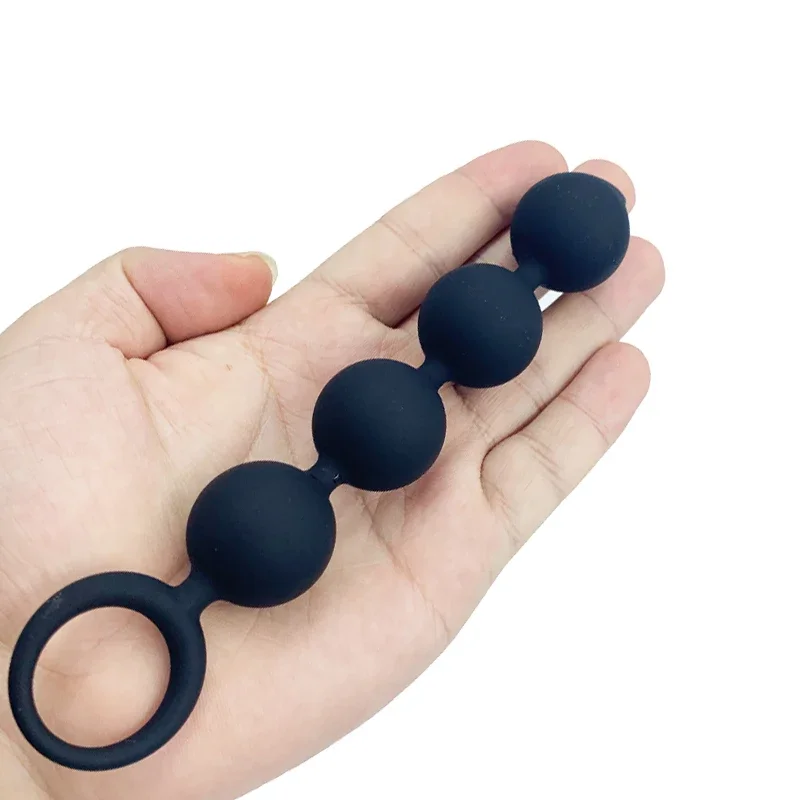 4 Balls Beads Prostate Massage Butt Sex Toys for Women Couples Men Anal Plug with Pull Ring Silicone G-spot Stimulate