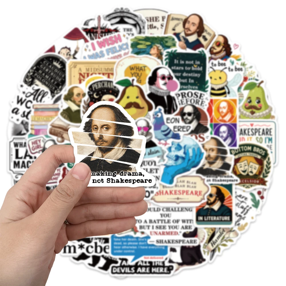 55PCS Creative Shakespeare Funny Graffiti Stickers DIY Phone Cases, Postcards, Luggage, Laptop Speaker Stickers