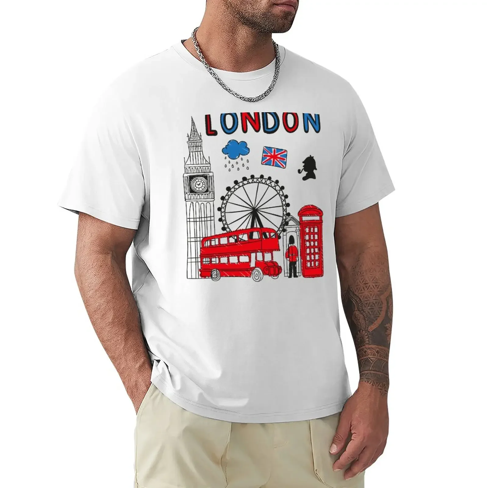 London Bridge United Kingdom Pride British Souvenir UK Bus Big Ben Gift T-Shirt Short sleeve tee anime clothes t shirts men