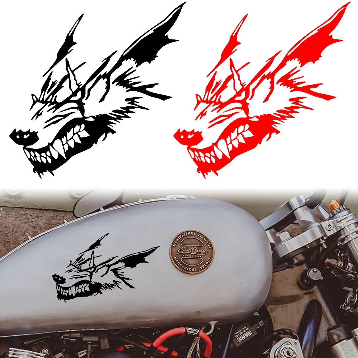 Fierce Wolf Reflective Car Stickers Motorcycle Auto Body Fuel Tank Window Windshield Tail Trunk Moto Helmet Accessories Decals