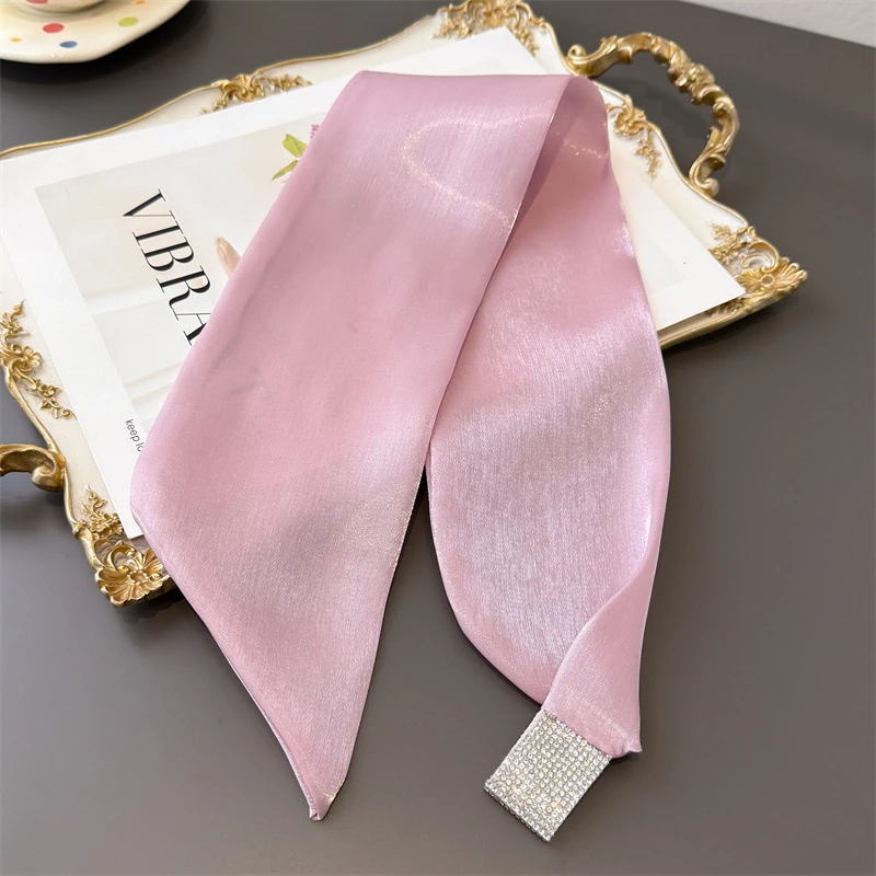 2026 Wraps Neck Guard Cross Scarves False Collar Satin Cross Neckerchief Solid Color Scarves Fashion Women Clothing Accessories