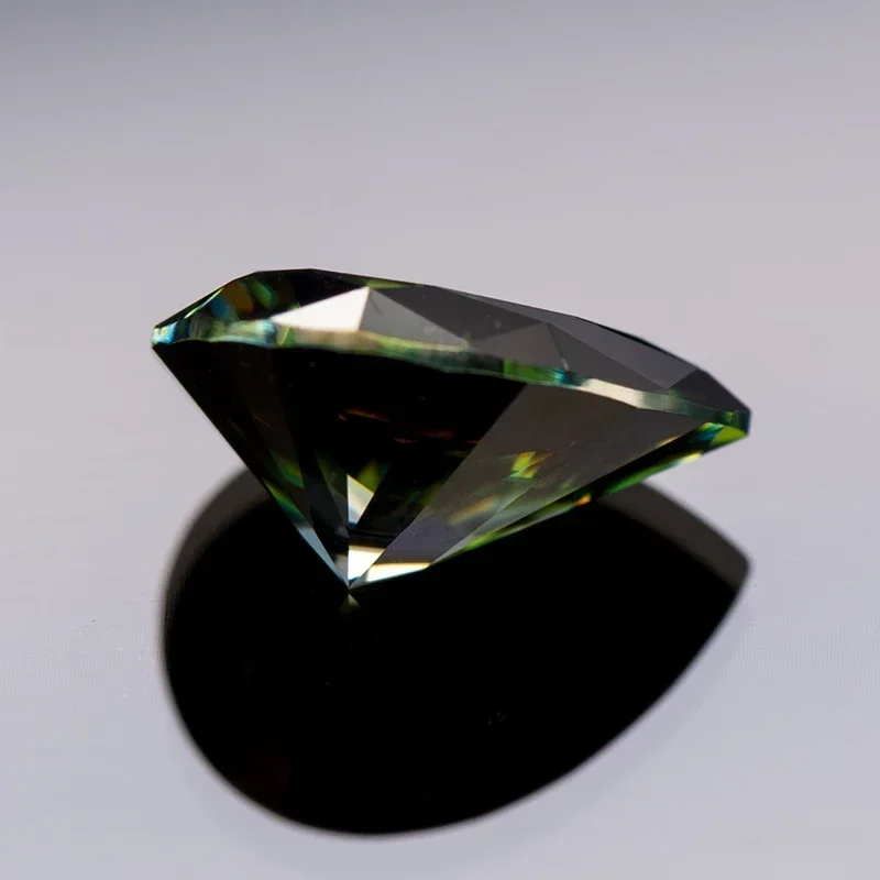 Moissanite Stone Primary Color Yellow Green Pear Cut Gemstone Lab Created Heat Diamond for Women Jewelry with GRA Certificate