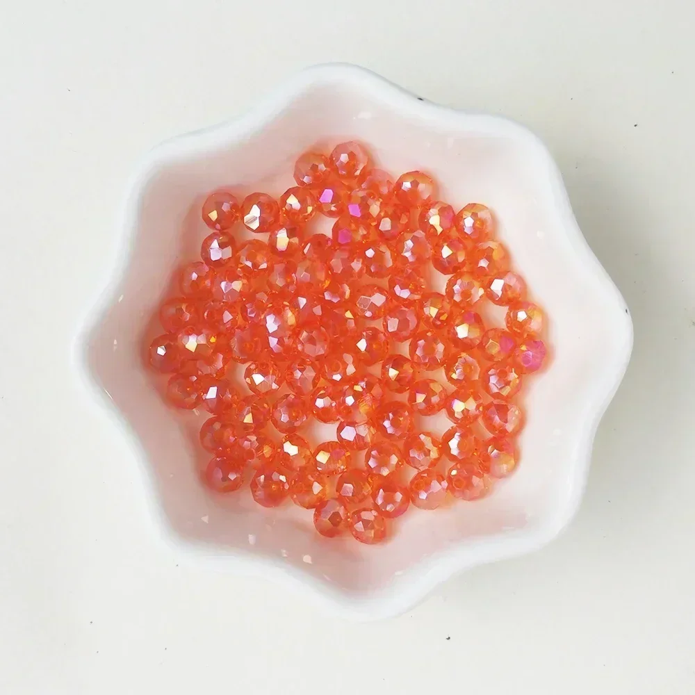 50pcs 4*6mm Rondell Austria Faceted Crystal Beads