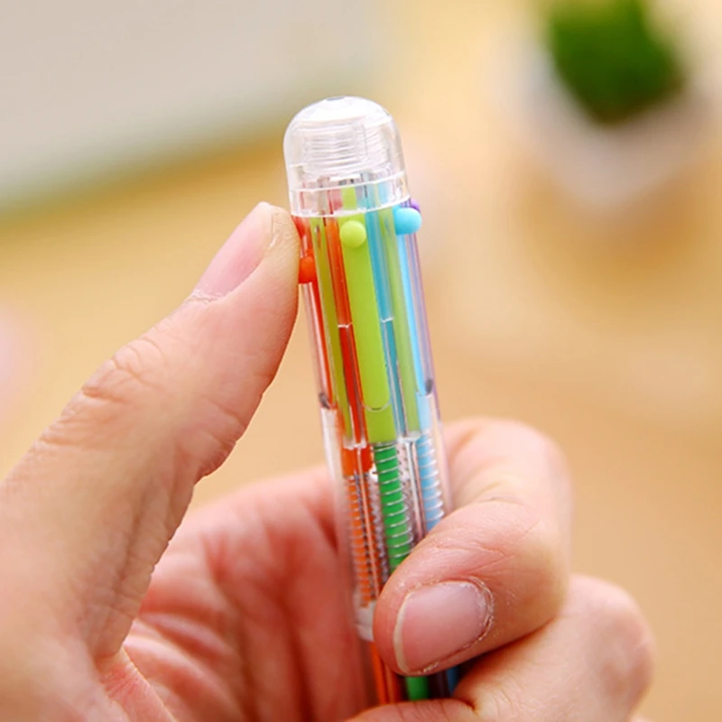 4가지 색상 셔틀 펜 여러 가지 색상의 펜 4-in-1 접이식 볼펜 선물 D0UA