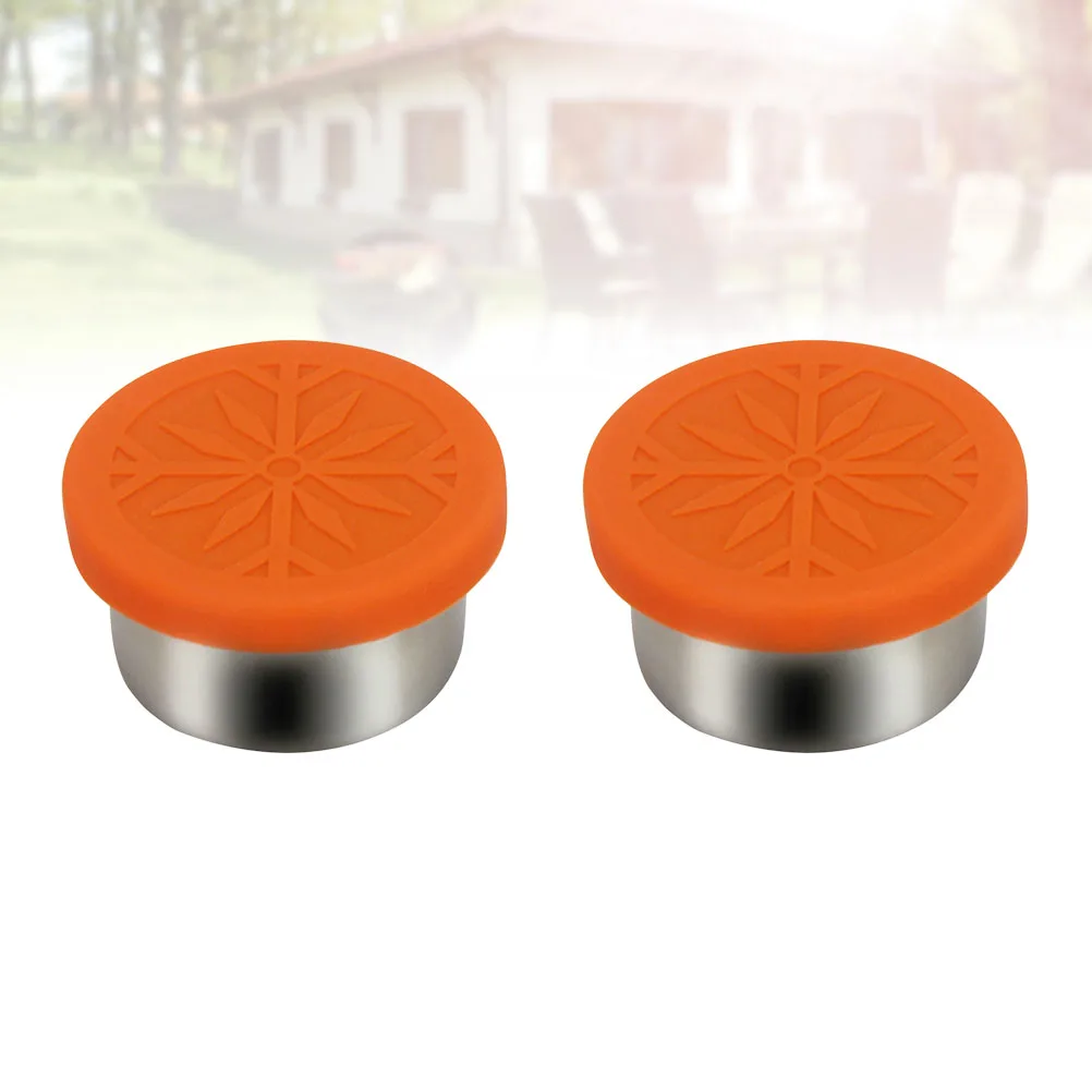 

2pcs Stainless Steel Seasoning Jars Leakproof Silicone Lid Food Storage Containers for Kitchen Spice Salt Bean Nut Bread Cookie