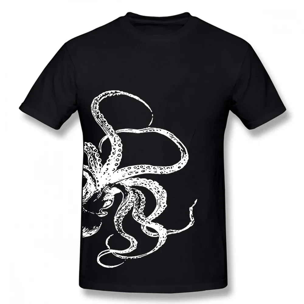 100%Cotton Funny Squid Octopus T Shirts Graphic Cotton Streetwear Short Sleeve Birthday Gifts Summer Style T-shirt Mens Clothing