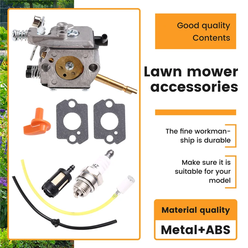 

【Косилка для газонокосилки】Карбюратор с фильтром Свеча зажигания WT-45 Forfs48 FS52 FS62 FS66 FS81 FS86 FS88 H24D Струнный триммер