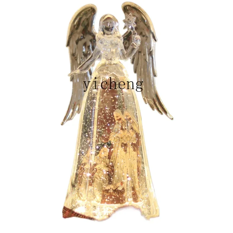 

XL Christmas angel arrival will snow crystal ball luminous night light ornament