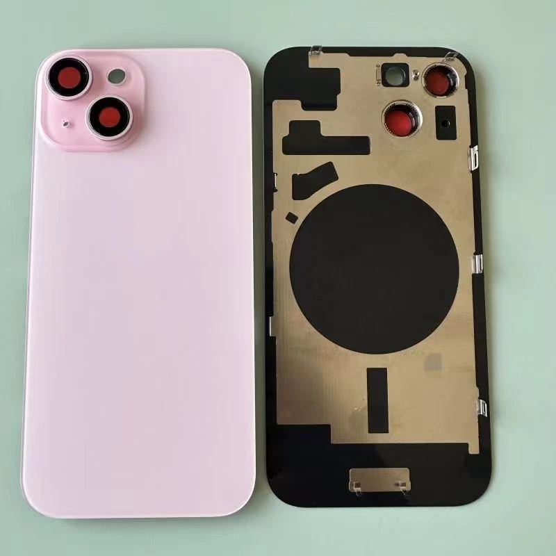 back Glass Material For Iphone 15 / 15 Pius Back Battery Cover +Middle Chassis Frame Housing Case Repair Parts