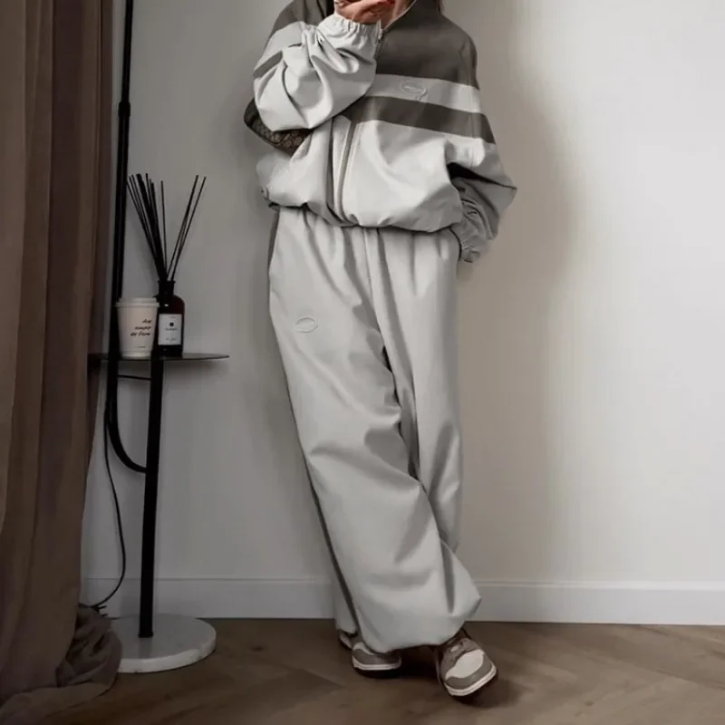 Jogger Sweatsuit Broek Sets Herfst Vrouwen Tweedelige Trainingspak Herfst Losse Lange Mouw Zip Up Sweatshirt Lange Broek Outfits