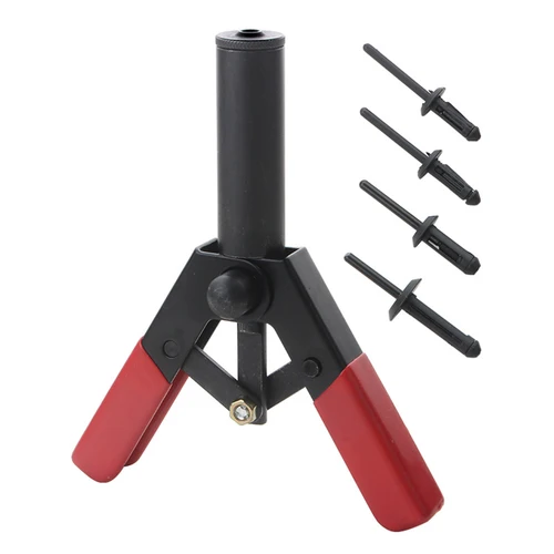 Juego de pistola remachadora de plástico con remaches POM, juego rápido de pistola remachadora de polietileno multifuncional para fijar paneles de puertas y molduras automotrices, 40 piezas