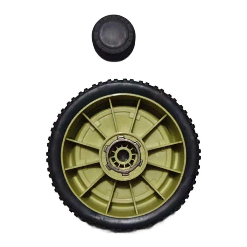 Black 43mm Thick Rubber Wheels For Front And Rear Of Push Self Propelled Lawn Replacement Parts Garden Equipment