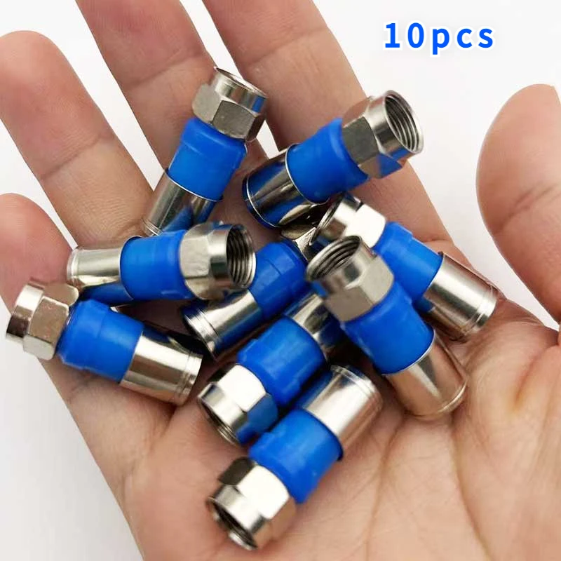 

10Pcs 75-5 F type Compression Connector For Signal Amplifier CATV RG6 RG59 Coaxial Cable F Type TV Connector
