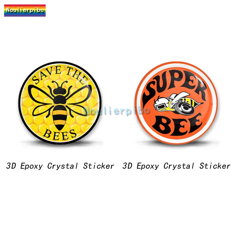 

3D Stereo Epoxy Gel Super Bee Save The Bees Car Dome Sticker Accessories Air Conditioning Vinyl Waterproof Phone Sticker