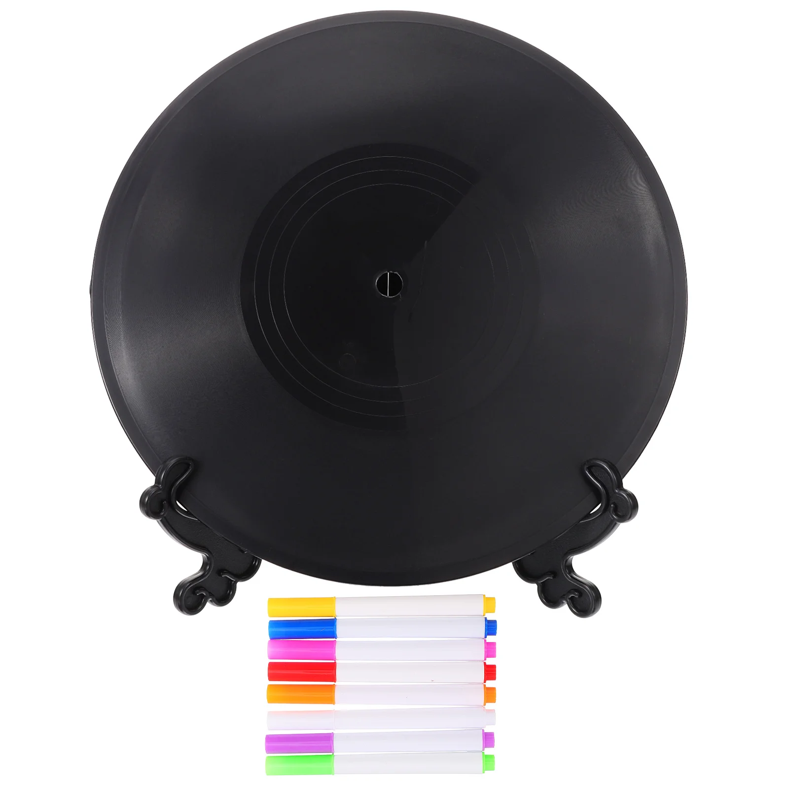 

1 Set Diy Blank Vinyl Decor Smooth Lightweight Party Room Decoration, Fake Vinyl Record Display, Custom Graffiti Prop, Vintage