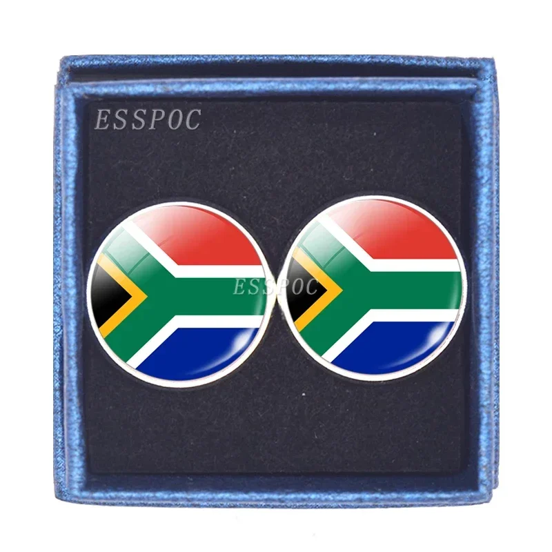 Flag Cufflinks for Men Suit Shirt Africa National Flags Jewelry Nigeria South Africa Cuff Links Buttons Cufflinks