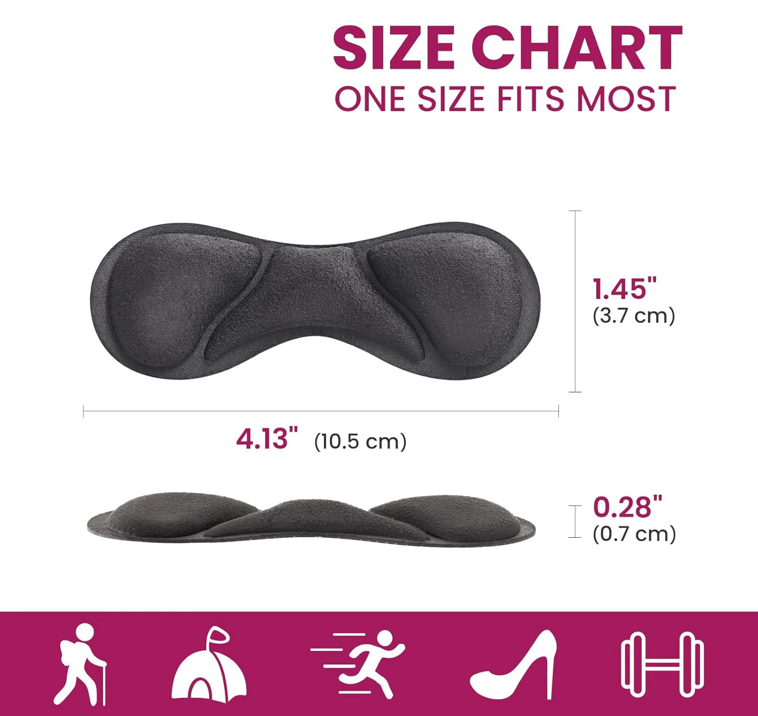 

3Types 2Pcs Heel Insoles Pad Pain Relief Anti-wear Cushion Foot Care Heel Protector Adhesive Back Sticker Shoes Insert Insole