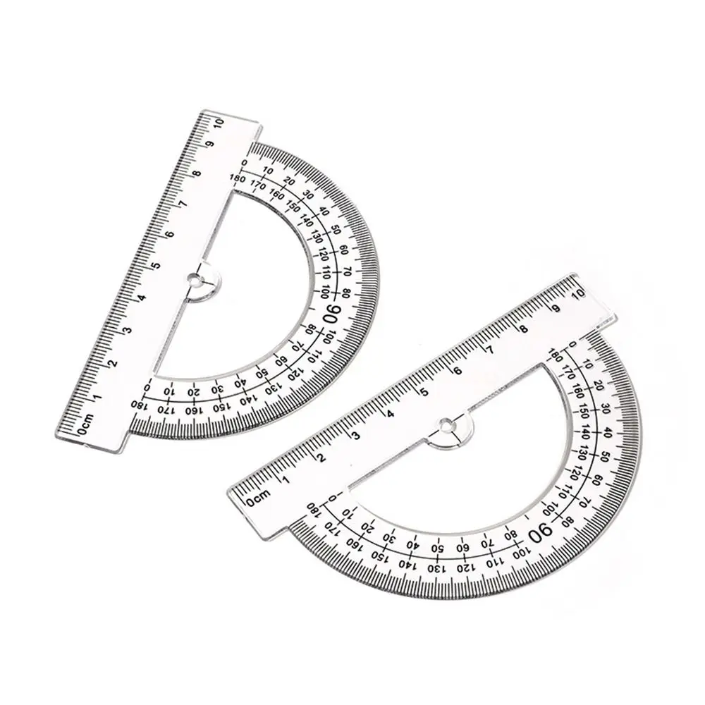 Plastic Set Square Transparent With Handle Angle Protractor Drafting Tools Geometry Measuring Drawing Tools School Office