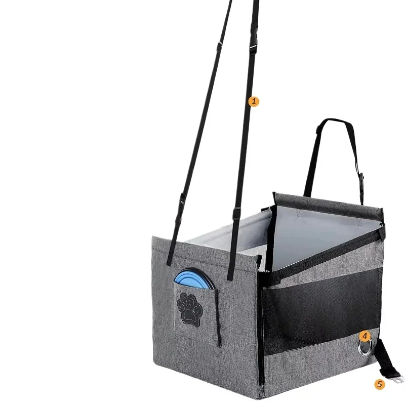 

Folding removable cover front and rear bag pet hammock dog booster car seat ^^^