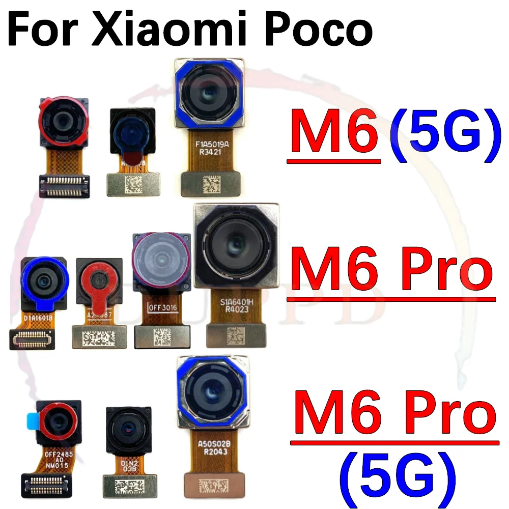 Rear Front Camera For Xiaomi Mi Poco M6 Pro M6pro 5G Backside Facing Frontal Selfie Back Camera Module Replacement Parts