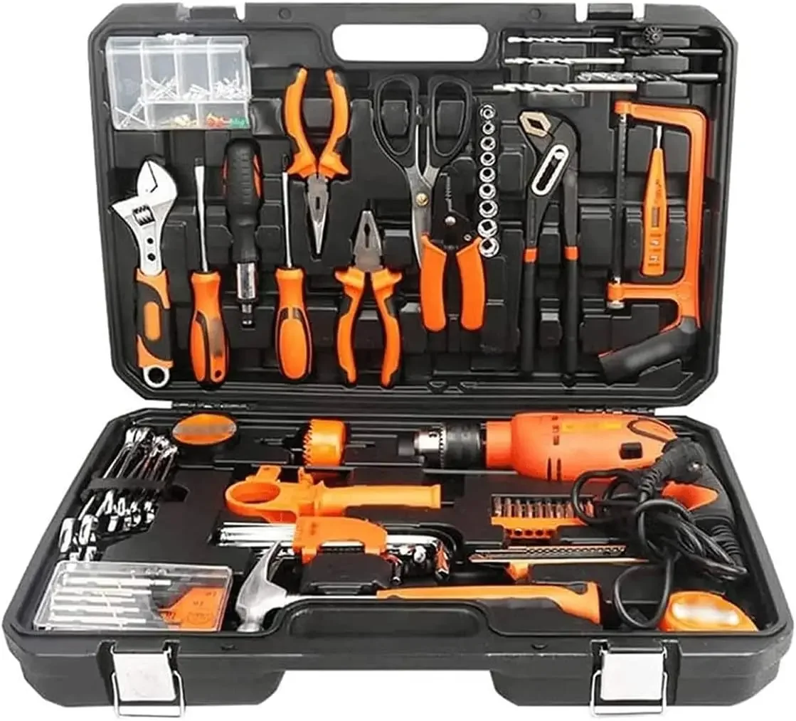 Tools & Home Improvement, Tool Combo Kits 128-Pieces, Home Car Basic Tool Complete Kit，Home Repair Handle Tool Set