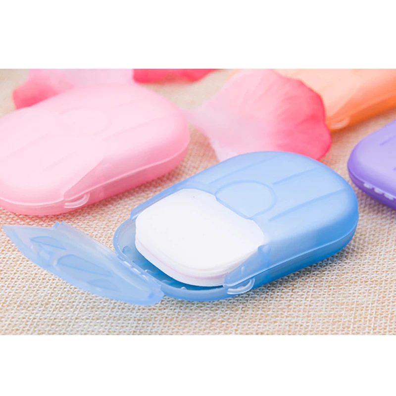 1/3/5PCS / Box Travel Portable Disinfecting Paper Soaps Washing Hand Mini Disposable Scented Slice Sheets Foaming Soap Case