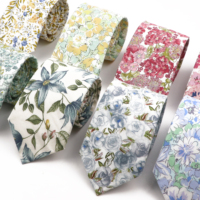 100% Cotton Floral Necktie For Men Casual Elegant Style Tie Fit Wedding Party Dinner Daily Wear Suit Shirt Cravat Accessory