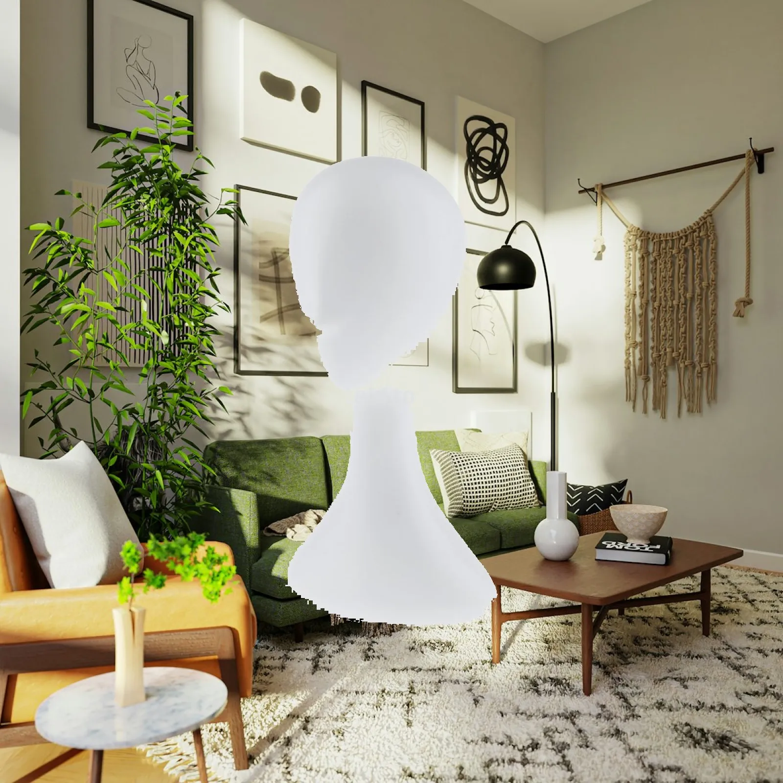 

Salon Display Mannequin Head Plastic Wig Holder Artistic Stand Model for Hat Scarf Jewelry Showroom