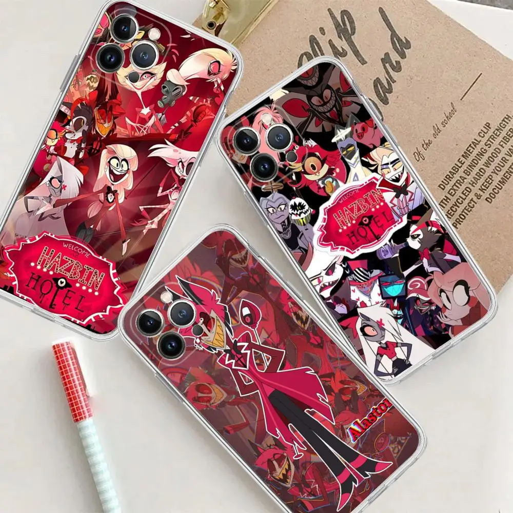 H-Hazbin Cartoon Hotels Phone Case For iPhone 15 14 13 12 Mini 11 Pro XS Max X XR SE 6 7 8 Plus Soft Silicone Cover