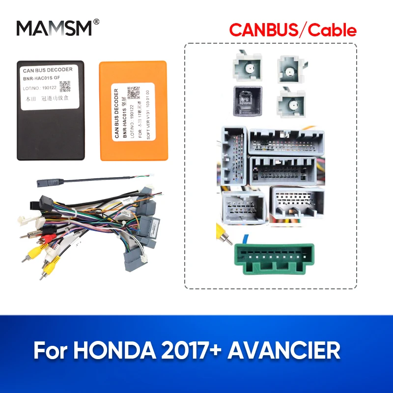 

MAMSM Car Radio Canbus Box For HONDA 2017+ AVANCIER Multimedia Navigation Wiring Harness Power Cable Decoder Adapter BNR-HAC01