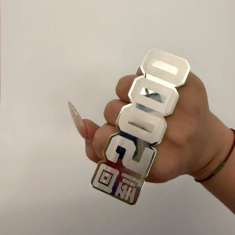 

Custom Chunky Knuckle Rings Stainless Steel Massive Ring Number/letter Personalized Exaggerated 3 Finger Ring Gothic Jewelry