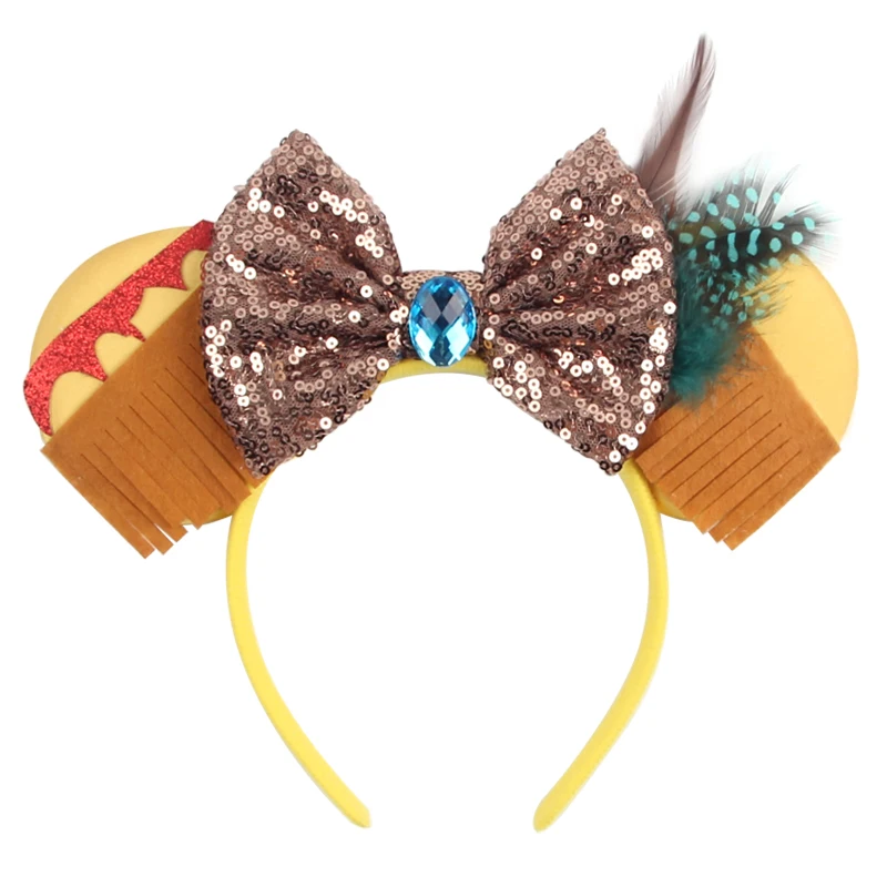 1pc Cartoon Charakter Maus Ohren Stirnband Pailletten 5 "Bogen Haarband Für Mädchen Frauen Festival Party DIY Haar zubehör – Detail 11