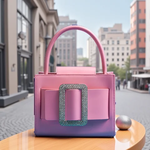 BAFELLI 2025 NYTT DAMMODE ROSA KVÄLLHANDVÄSKA AXELVÄSKA BOXY BAG CASUAL PURSE LYXMÄRKE DESIGNER LÄDER TREND DAM 8 best sales rosa läderhandväska - №4