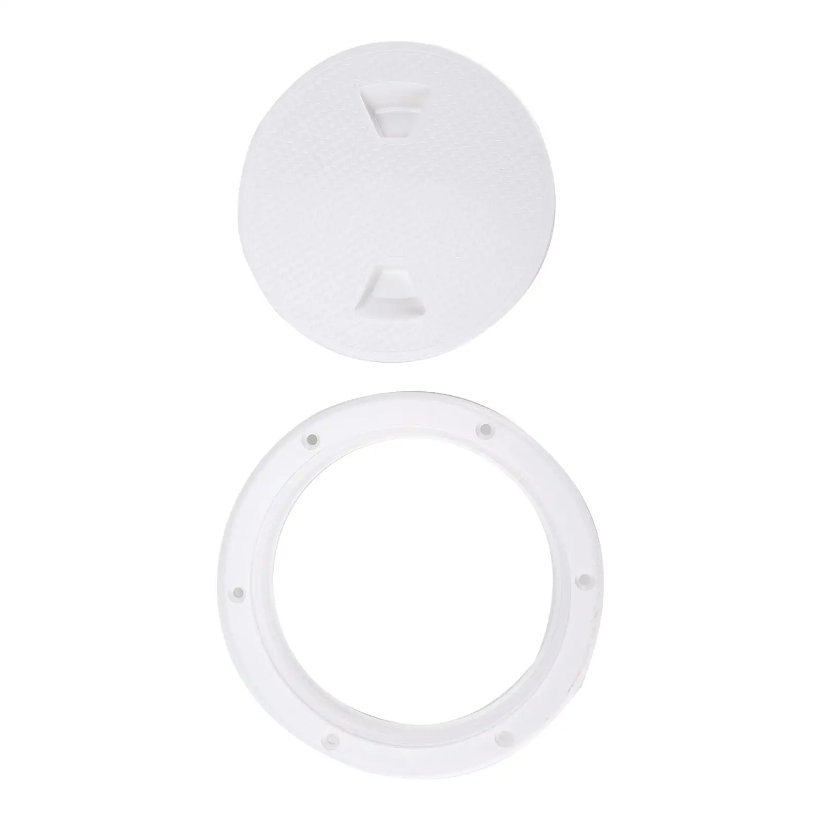 6in Round White Deck Plate with Separate Design and Pre Drilled Holes   Access Hole for Yacht Marine