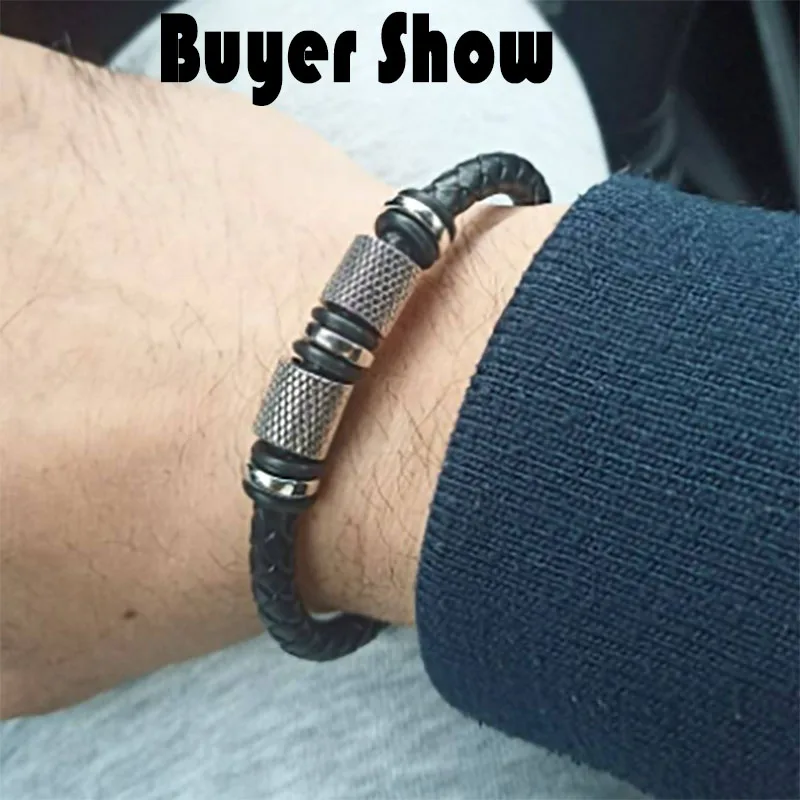 Nieuwe In Mannen Lederen Armband Novel Atrract Magentic Armband Homme Punk Sieraden Accessoires Bangle Kabel Brazalete Gift