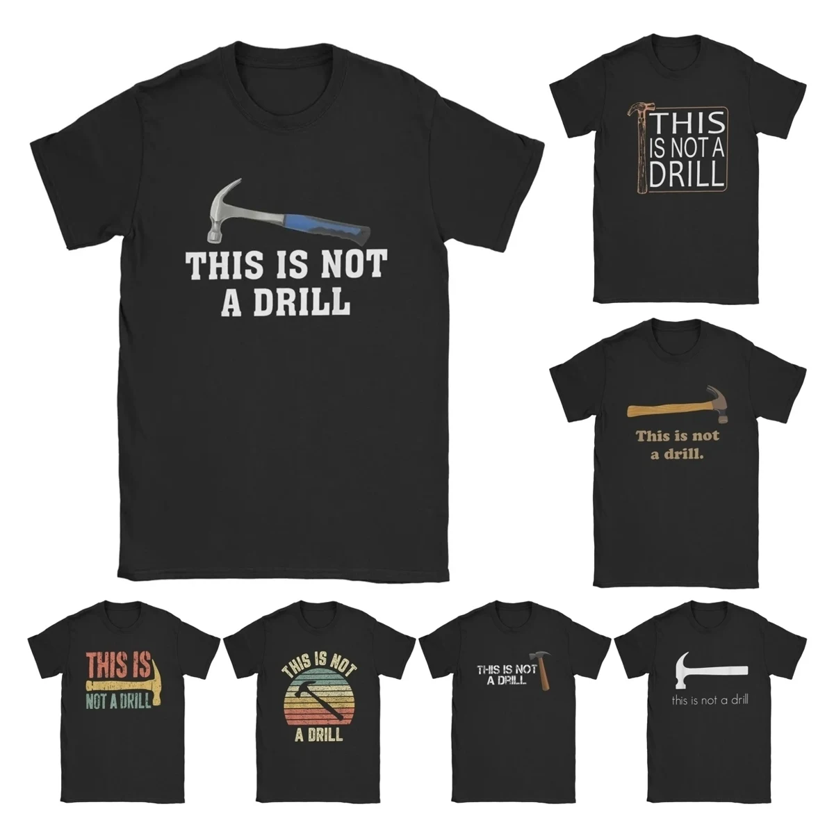 This Is Not A Drill Novelty Tools Hammer Builder Woodworking T Shirts for Men Cotton Vintage T-Shirts Funny Repair Tees Tops 6XL